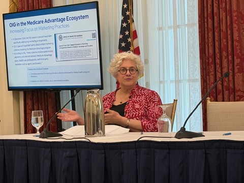 Helaine Fingold presents "OIG Authority & Scrutiny of Marketing Practices: What Should Stakeholders Expect" at the 2026 ALMIA Medicare Conference
