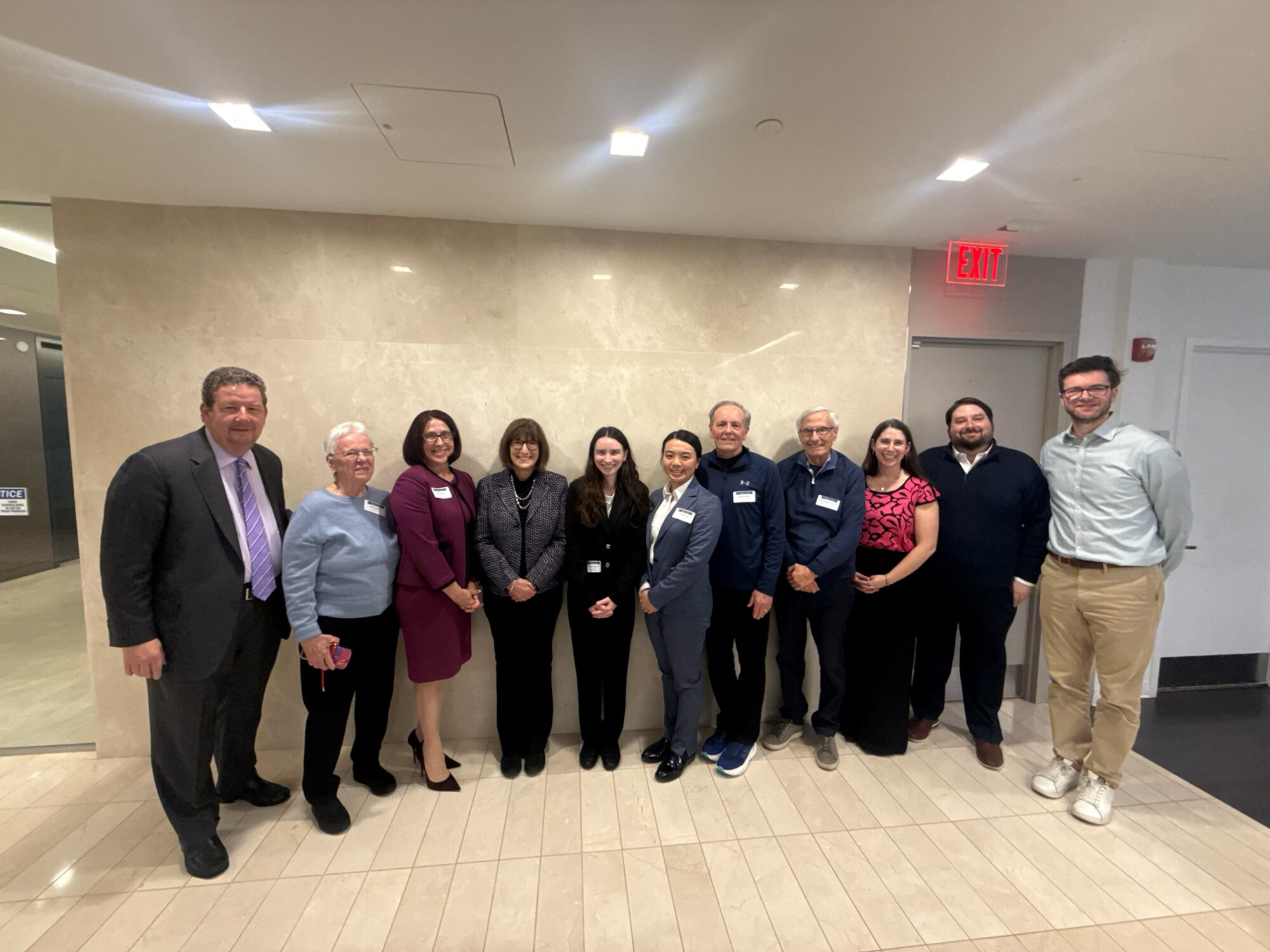 Jim Flynn, Kathy Williams, Professor Susan Franck, Amy Reif, Kellie Weisse (winner), Yu-Ning Tsung (finalist), Doug Hastings, Alan Wasserman, Melissa Reif, Eric Reif, Adam Weinberger