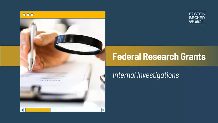 Federal Research Grants - Internal Investigations