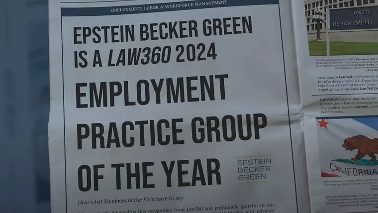 Law360 "Employment Practice Group of the Year": Epstein Becker Green